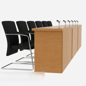 Meeting Leader Speaking Table Chair 3d model