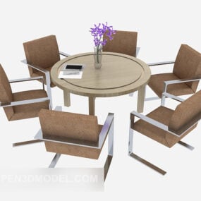 Meeting Table Chair Set 3d model