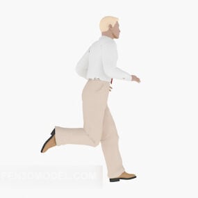 مدل سه بعدی شخصیت دویدن مردان تجاری