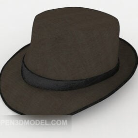 قبعة قماش رجالي بني غامق موديل 3D