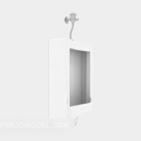 Mô hình 3d bồn tiểu hình bầu dục trong phòng tắm