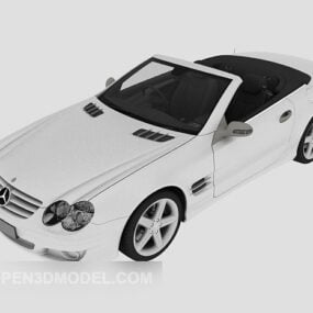 Mercedes Cabriolet Car White Paint 3d model