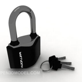 Kunci Pintu Logam Model 3d Warna Hitam
