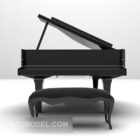 Modello 3d di pianoforte in materiale metallico