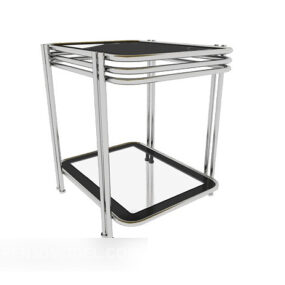 Kovový čtvercový boční stolek 3D model