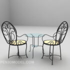 金属のテーブルと椅子の家具セット