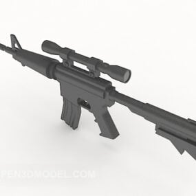 Militair machinegeweer Lowpoly 3d-model