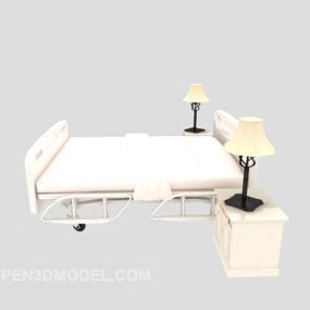 Mobile Home Bed With Nightstand 3d model