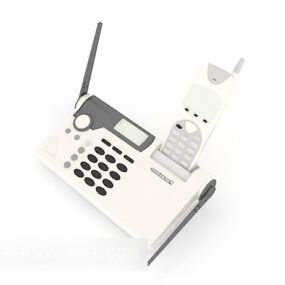 White Mobile Phone Old Stye 3d model
