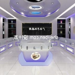 Intérieur de magasin avec plafond LED modèle 3D