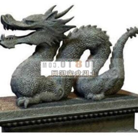 Mô hình tượng rồng Trung Quốc cổ đại 3d