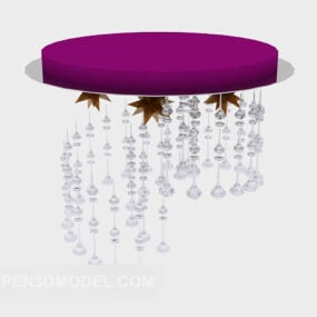 现代圆形灯罩水晶吊灯3d模型