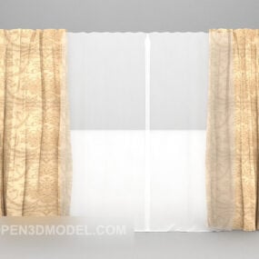 现代窗帘两层3d模型
