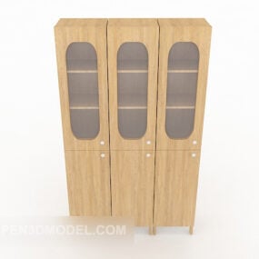 Armadio in legno a tre ante modello 3d