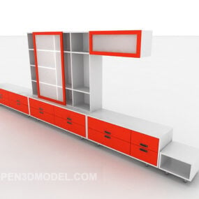 3д модель современной витрины домашнего кабинета