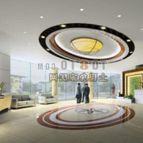 Modern Hotel Round Ceiling Interior 3d model