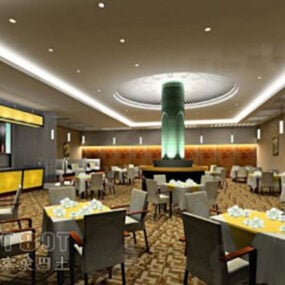 Modelo 3D do interior moderno do restaurante de casamento