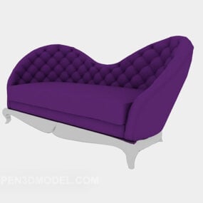Modern Romantic Purple Sofa 3d model