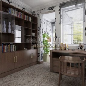 现代书房与家具套装3d模型