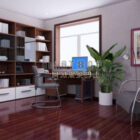 Modern Study Room With Shelves