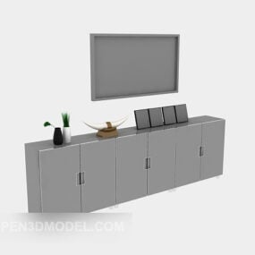 Modern Tv Cabinet Furniture With Tableware 3d model