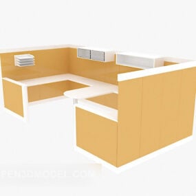 现代咖啡区复合办公桌3d模型