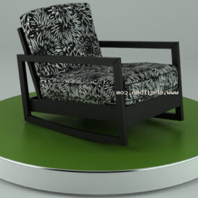 Modern Armchair black White Fabric 3d model