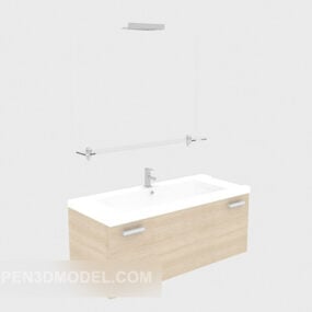 Modern Bath Cabinet With Shower 3d model