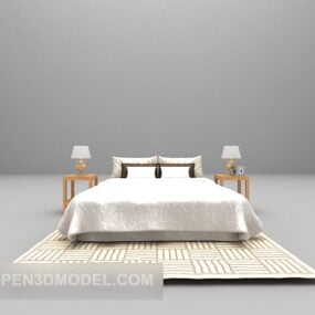 Modern Bed Carpet Full Set Furniture 3d model