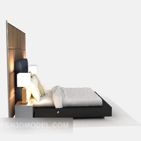 Modern säng med belysning 3d-modell