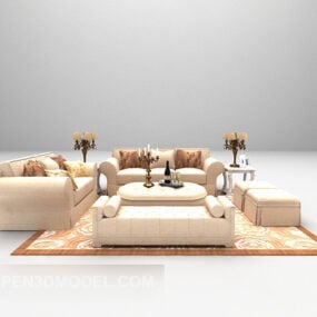 Moderni beige sohva 3d malli