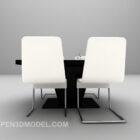 Modern svart vit matbordstol