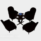 Modern Black Casual Table And Chair