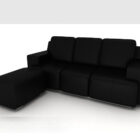 モダンな黒革のソファのデザイン