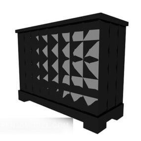 Modern Black Side Cabinet 3d model
