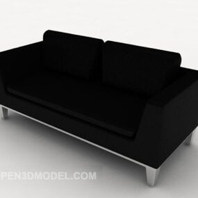 Modern Black Simple Multiplayer Sofa 3d model