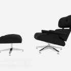Modern black single lounge chair 3d model