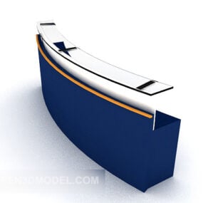 Modern Blue Reception Furniture 3d model