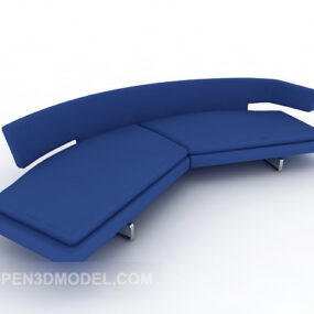 Model 3D nowoczesnej niebieskiej sofy dla wielu graczy
