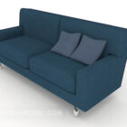 Nowoczesna sofa z podwójną tkaniną w kolorze niebieskim