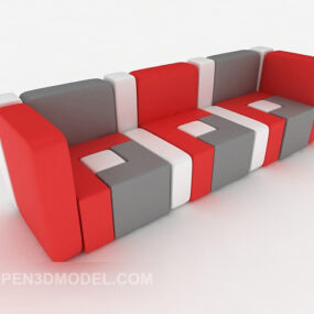 Model 3d Sofa Berwarna Cerah Moden