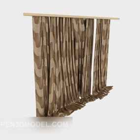 Modern Brown Fabric Curtain 3d model