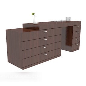 Modernes braunes Home-Side-Cabinet-3D-Modell