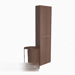 Modern Brown Minimalist Wardrobe Design 3d model