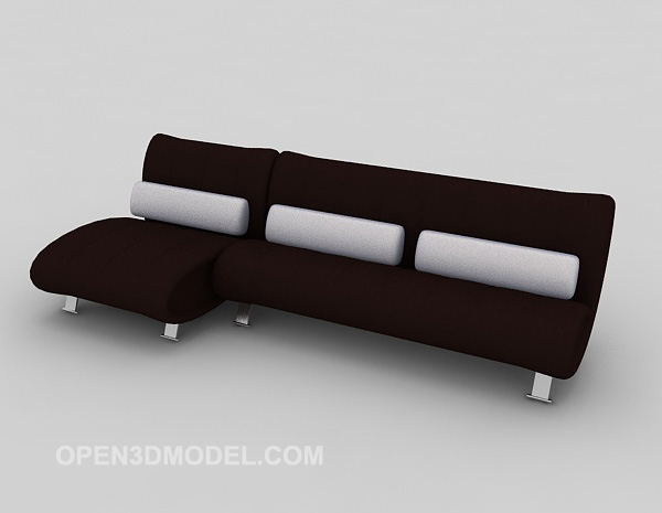Modern Brown Leather Multi-seaters Sofa