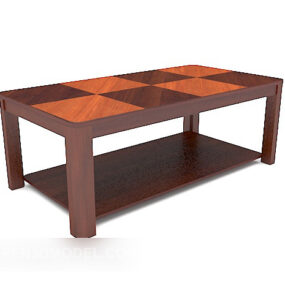 Moderni ruskea massiivipuinen sohvapöytä 3d-malli