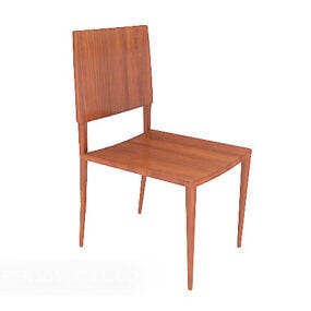 Chaise de salle à manger en bois massif en acajou modèle 3D