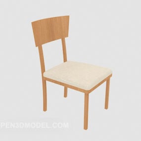 Modern Brown Wooden Chair 3d model