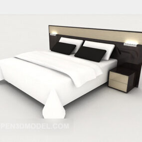Nowoczesny biznesowy, minimalistyczny model podwójnego łóżka 3D