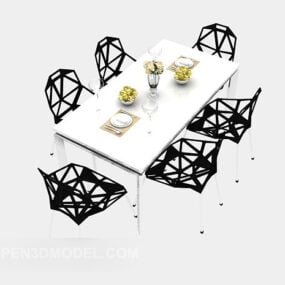 Modern Cafe Table And Chair 3d model